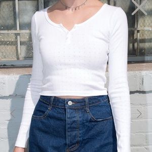 rare white amara half button top🤍